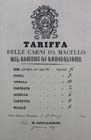 1864 -1- Tariffa delle carni da macello